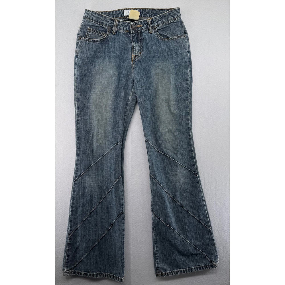 Vtg Y2K Jordache Lo-Rise Flare Jeans Womens Blue Denim Bootcut Diagonal Seam 28" - Picture 9 of 10
